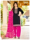 Queen By Banwery Vertican Embroidery Readymade Patiyala Dress 